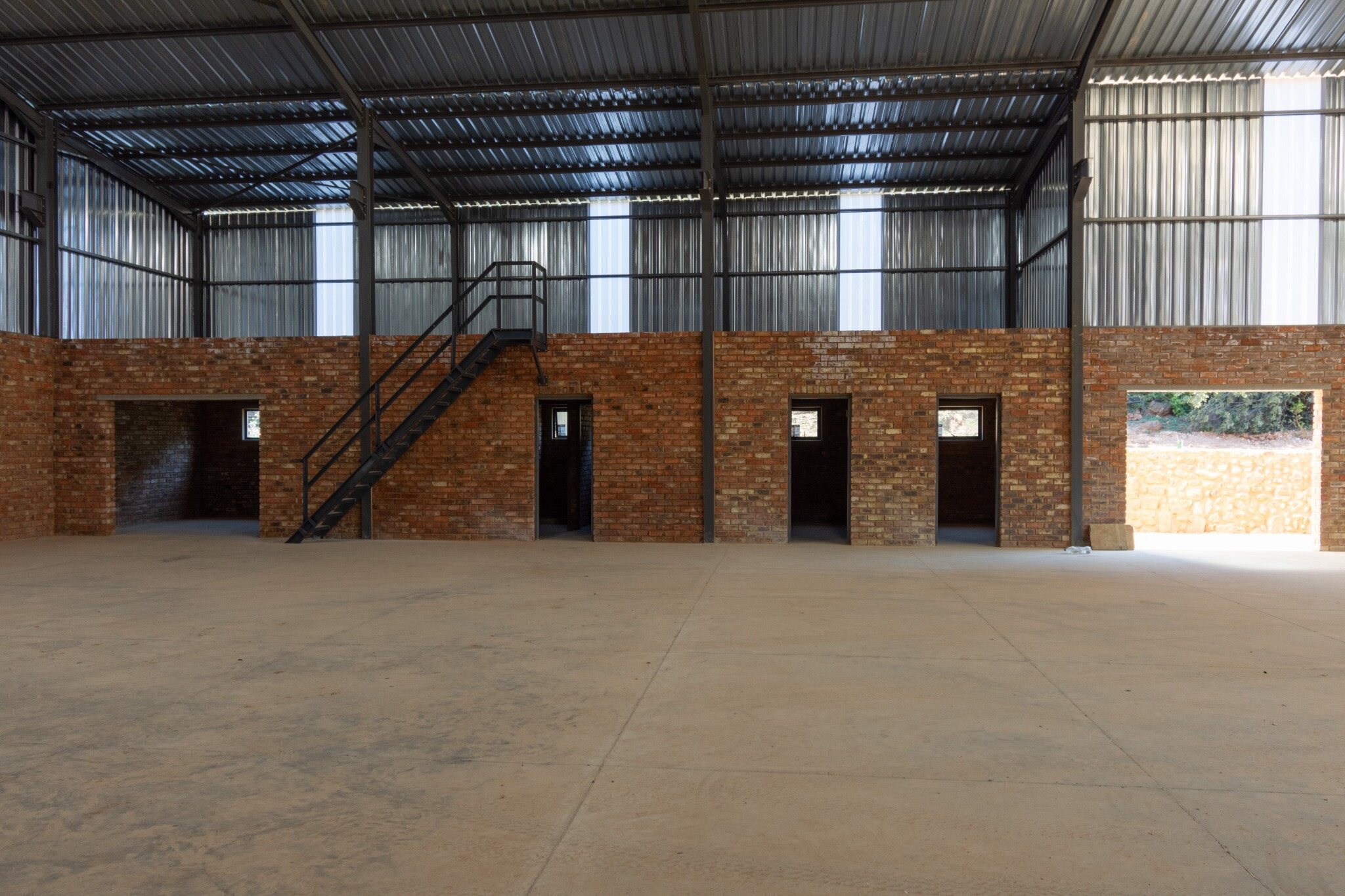 Completed offices storerooms and ablution facilities inside the industrial workshop