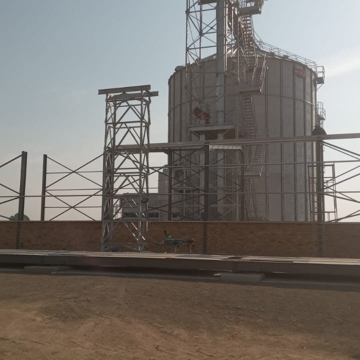 Grain silo and structural steel installation at the Koppies agricultural infrastructure project